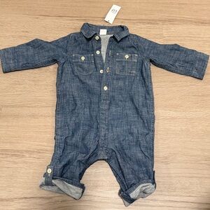 Baby Gap Quilted Denim jumpsuit
